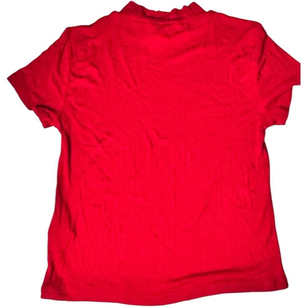 Forever 21 Women's Vibrant Red Short Sleeve Crop Top Sz S - Picture 5 of 7